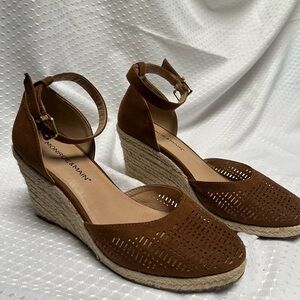 Monroe & Main Brown Espadrille Wedges